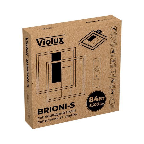 Св-к smart Violux BRIONI-S 84W 30K-60K 5300LM квадрат-пульт чорний 500мм 220705 фото
