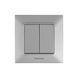 Вимикач 2кл. Panasonic Arkedia Slim, срібло WNTC00092SL-UA1 фото