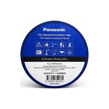 Ізоляційна стрічка ПВХ Panasonic 0.125x18мм 20м Синя WCMT20BLARJ фото
