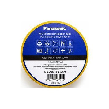 Ізоляційна стрічка ПВХ Panasonic 0.125x18мм 20м Жовта WCMT20YLARJ фото